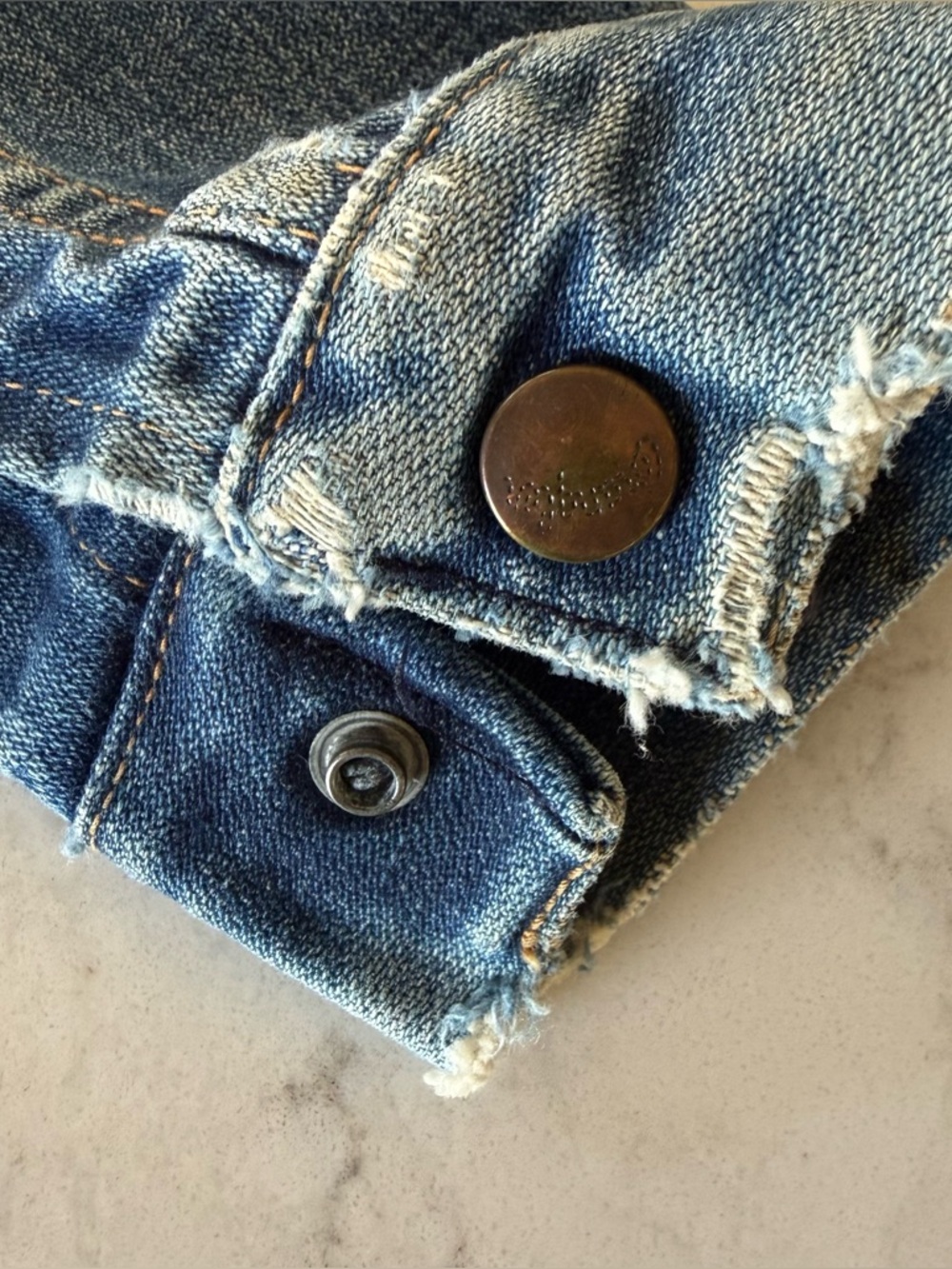 WRANGLER Vintage Women’s Blue Denim Trucker Jacket S/M - Picture 6 of 15